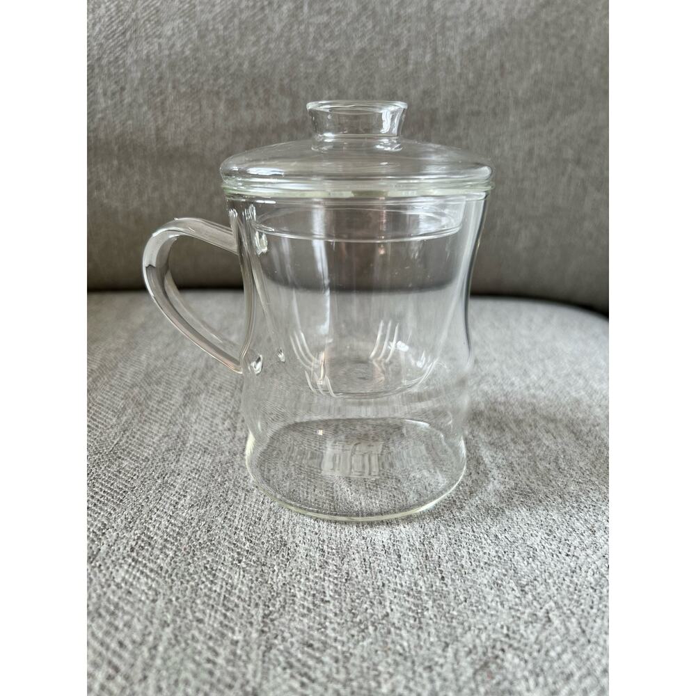 Glass Infuser Mug for Loose Leaf Tea Bamboo Shape 12oz